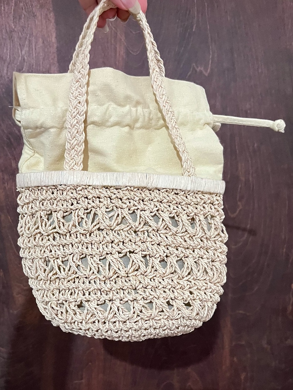 Vintage Cappelli Strawworld Cream Crochet Mini Handbag
